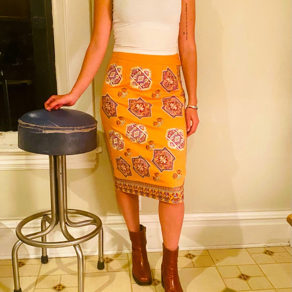 Anthropologie Embroidered Skirt